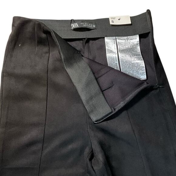 Zara NWT Legging Hi-Rise Black Size Small Side Zipper on Ankle & Waist Stretch - Picture 4 of 9